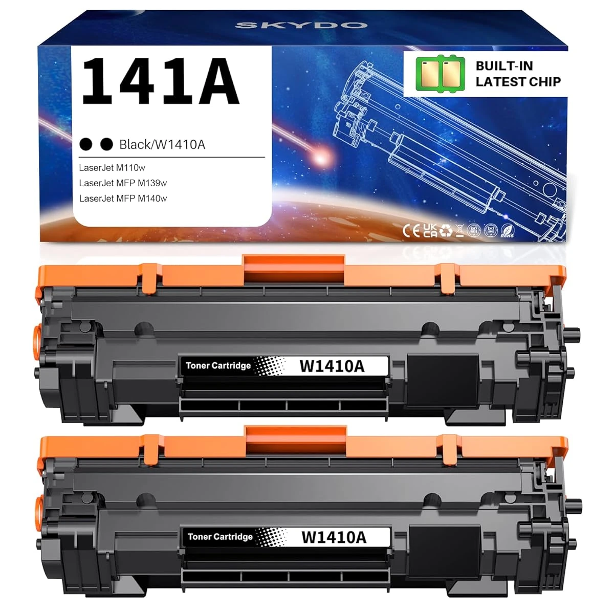  2 Black with Chip  141A Toner Cartridge M110w Ton awhd ca b0fb44cry9 1