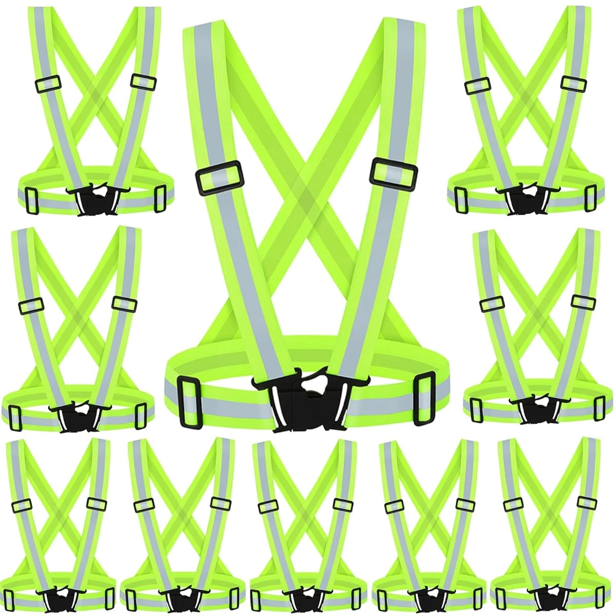 10Pcs Reflective Vest Running Gear High Visibilit awhd ca b0b87nsrg6 1