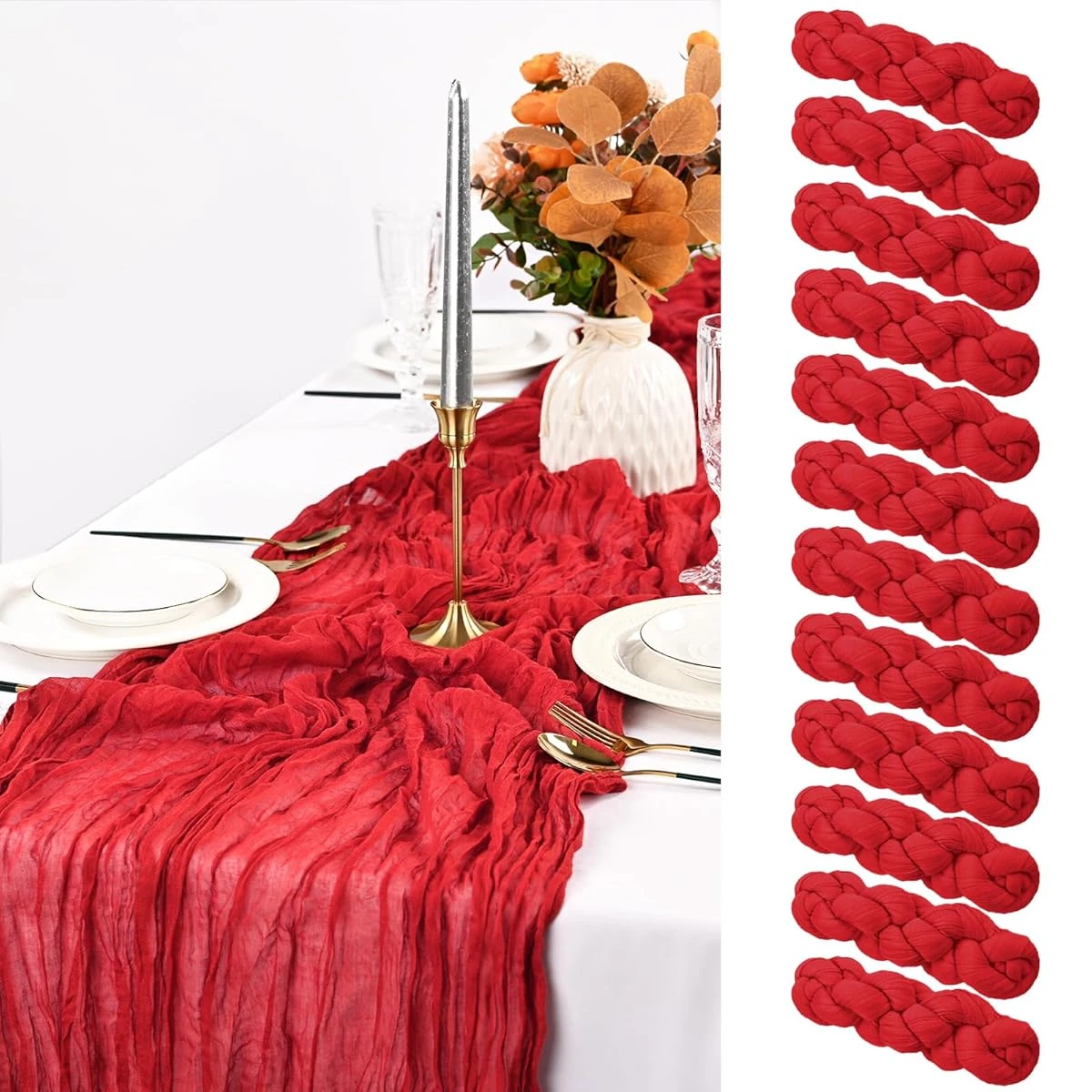 12 Pack Red Cheesecloth Table Runner  10FT Cheesec awhd ca b0dwmdslh2 1