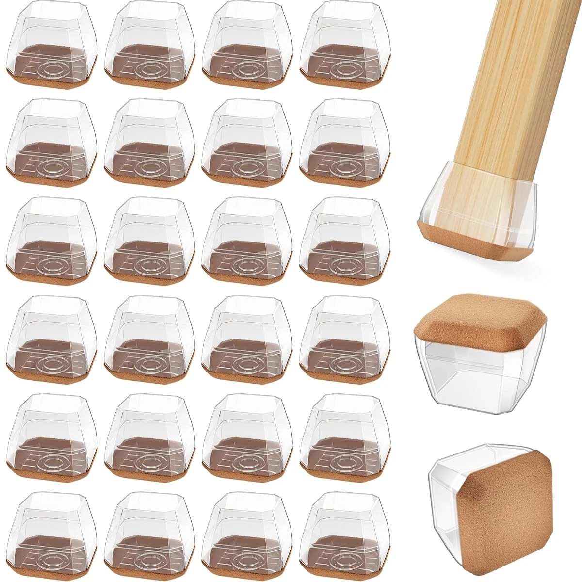 24 PCS Silicone Felt Chair Leg Floor Protectors awhd ca b0d2lcrr4b 1