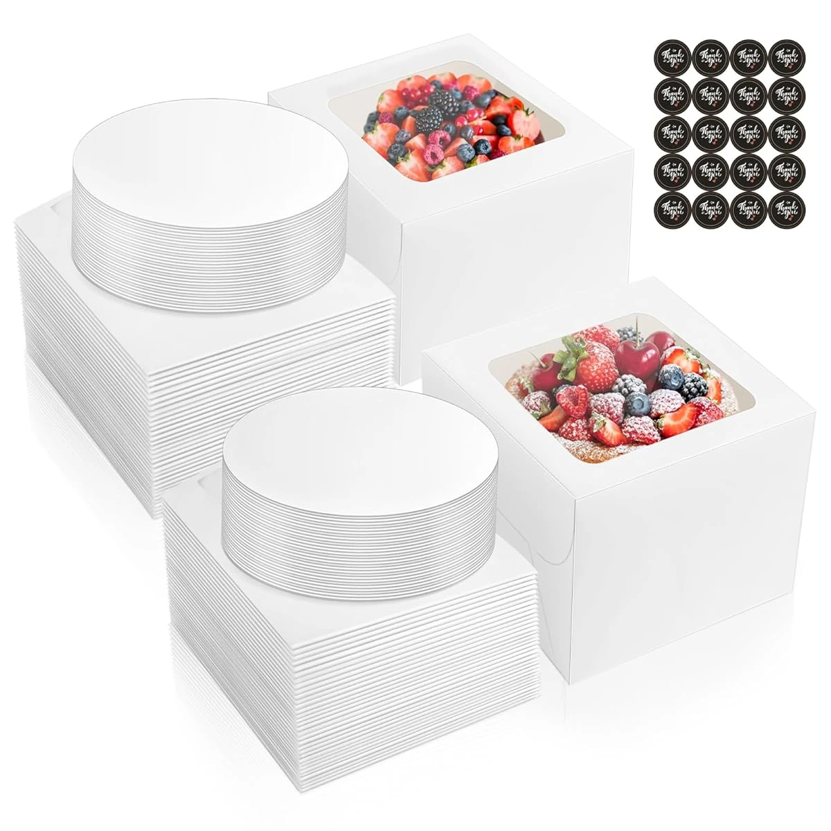 40 Pcs Cake Boxes with Window  10  x 10  x 5  Whit awhd ca b0cngrqrj8 1