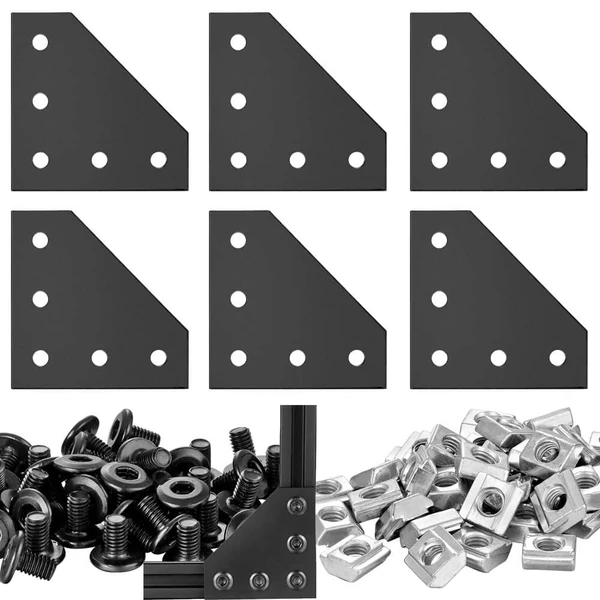 6pcs 2020 Series 5 Hole L Shape Joint Plates Set w awhd ca b0b9jwqkp7 1