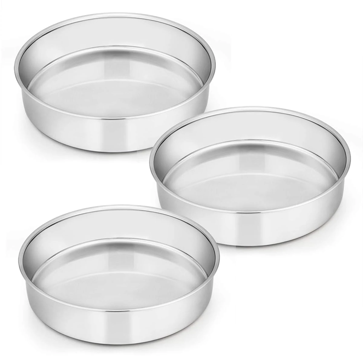 8 Inch Cake Pan Set of 3  E far Stainless Steel Ro awhd ca b07zcvmclt 1