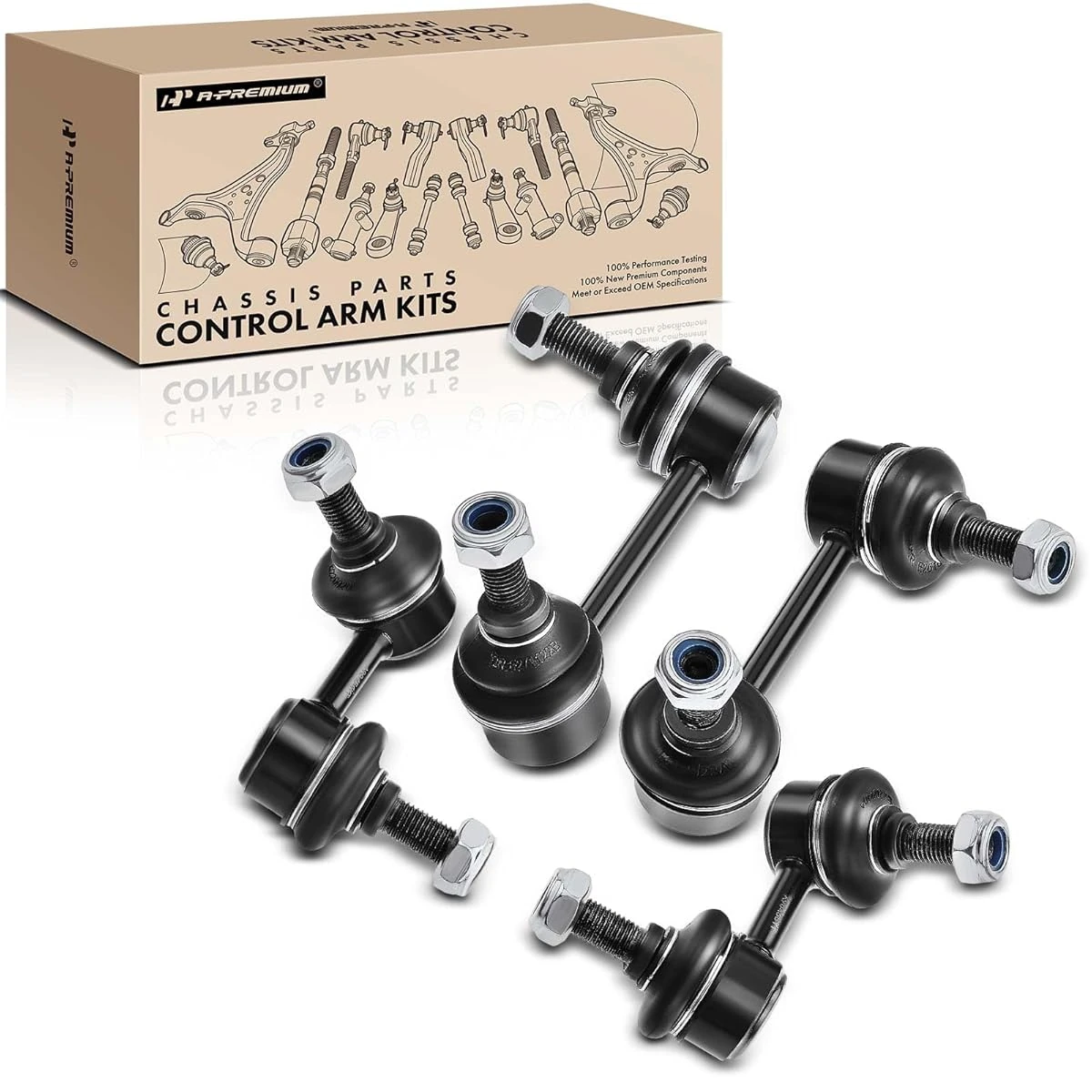 A Premium Set of 4  Front   Rear Sway Bar Links Ki awhd ca b0b6pm9v26 1