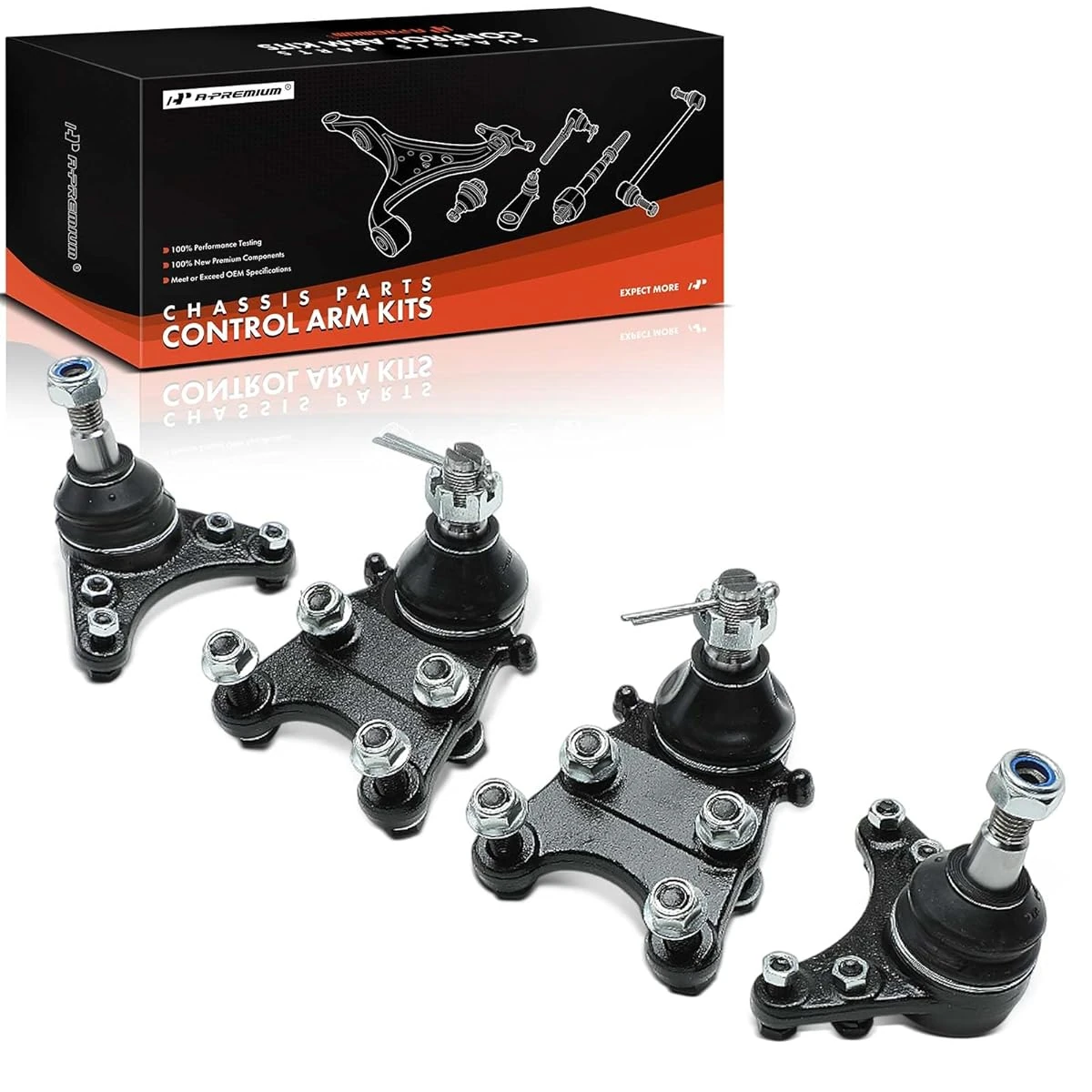 A Premium Set of 4  Front Upper   Lower Ball Joint awhd ca b0dt4bkbxn 1