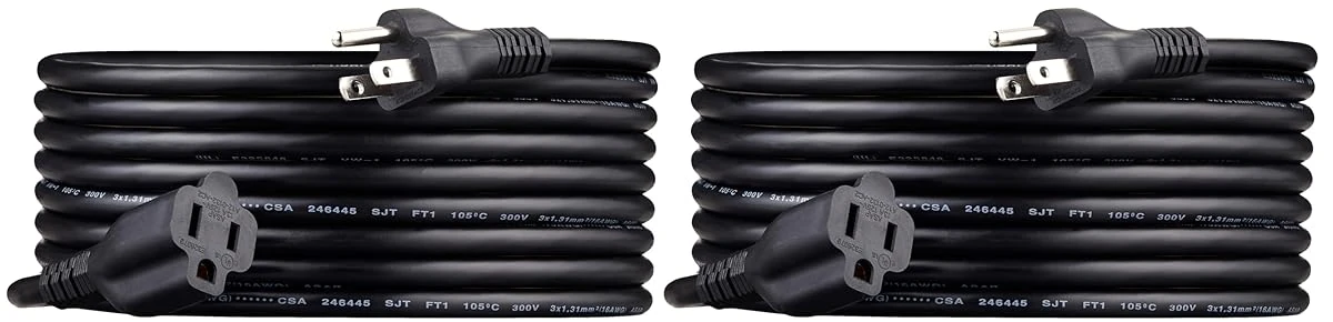 Amazon Basics 15 Foot Extension Cord 13 Amps 12 awhd ca b08qp2smcp 1