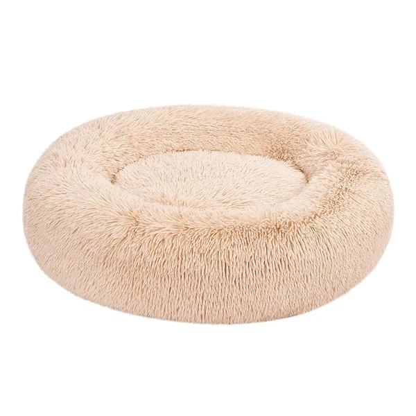 Amazon Basics Donut Pet Bolster Faux Fur Bed  Beig awhd ca b0cq8k2pyw 1