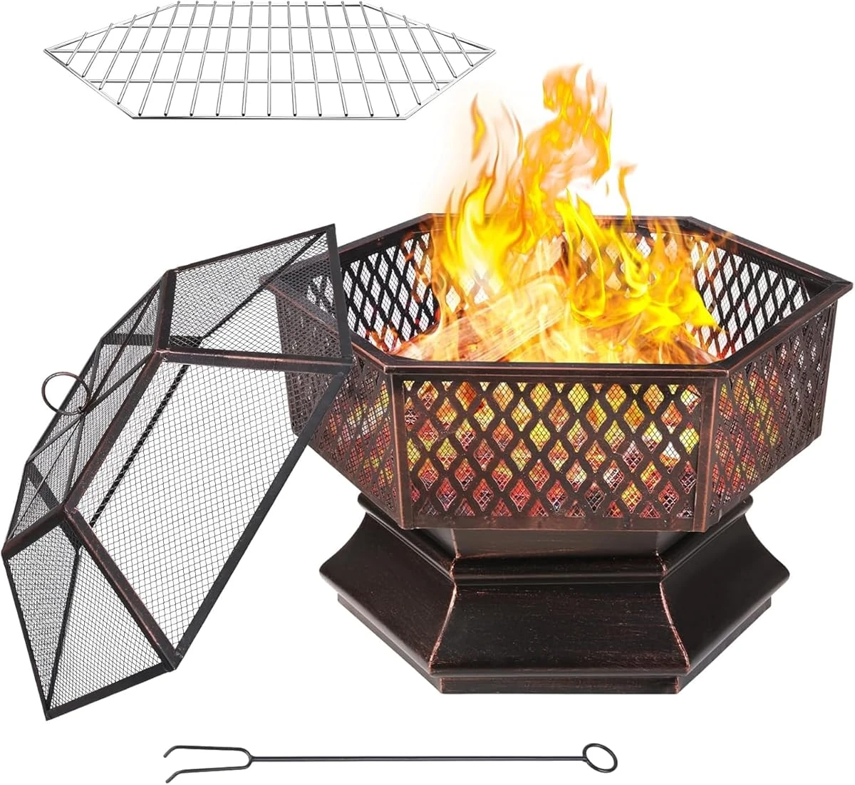 Arlopu 26   Outdoor Fire Pit  Wood Burning Portabl awhd ca b0fmrx7f1p 1