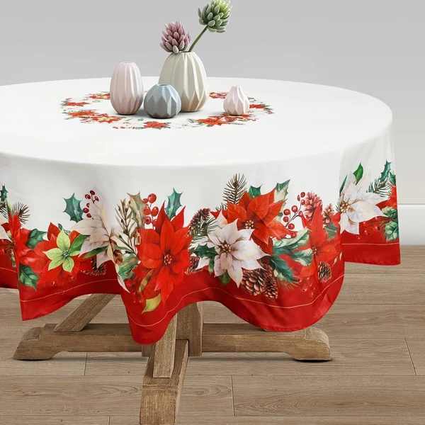 Arquiel Christmas Flowers Tablecloth Waterproof  R awhd ca b0db7nbzq7 1