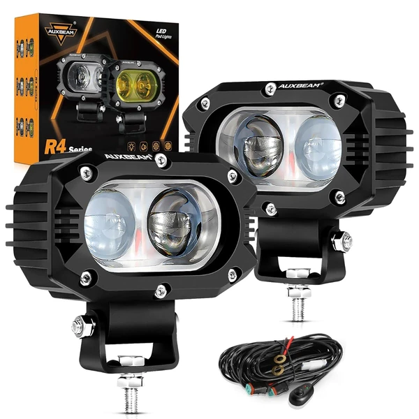 Auxbeam R4 Series 4 Inch Square LED Pod Lights  60 awhd ca b086hfsysz 1