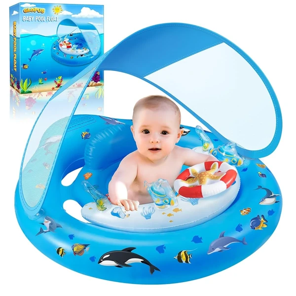 Baby Pool Float with Canopy  Baby Floaties for Inf awhd ca b0bphnr6dc 1