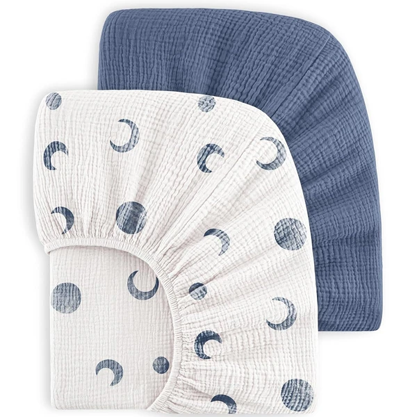 Bearmoss Muslin Crib Sheets 2Pack 100  Cotton Baby awhd ca b0csn3xj4v 1