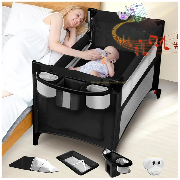 Bedside Crib 5 in 1 Baby Bassinet Bedside Sleeper  awhd ca b0dlwhmhyv 1