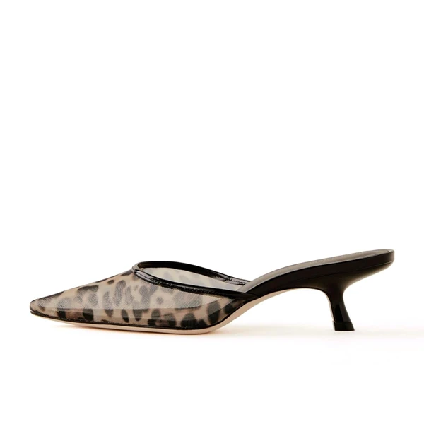 Caradise Kitten Heels Mules Closed Pointed Toe Leo awhd ca b0f4qr1cbj 1