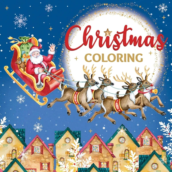 Christmas Coloring  Santa Sleigh Cover   Keepsake  awhd ca 1639389571 1