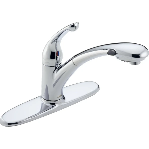DELTA FAUCET Signature Single Handle Kitchen Sink  awhd ca b001f7fauc 1