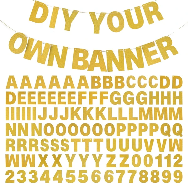 DIY Banner Kit with Letters Glitter Banner Letters awhd ca b0bzy3n7p2 1