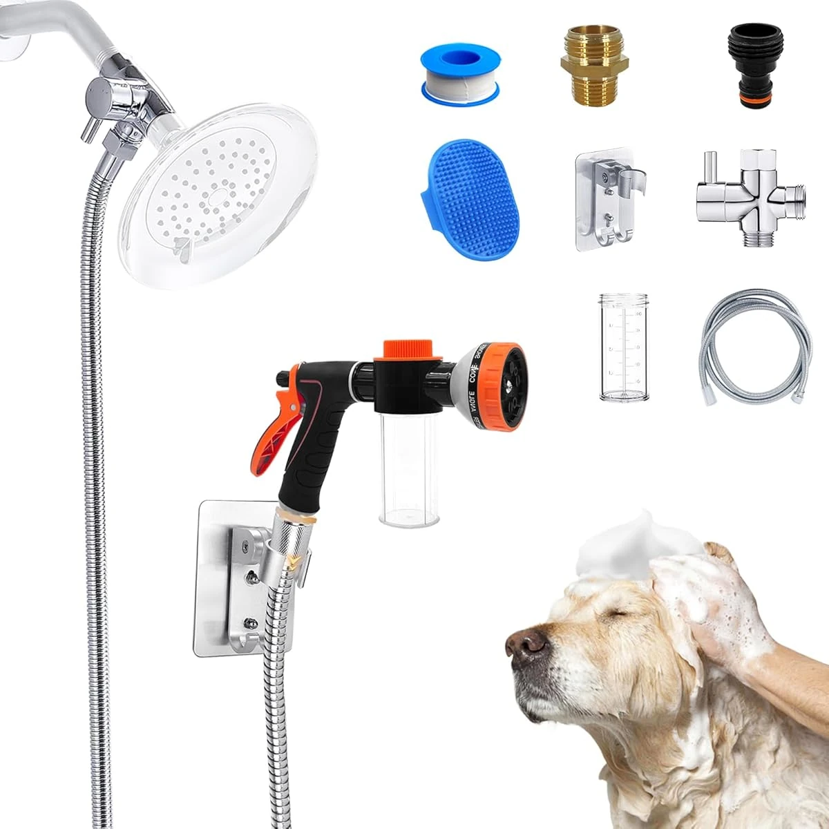 Dog Washing Hose Attachment for Shower   Garden Ho awhd ca b0d1gf8hyf 1