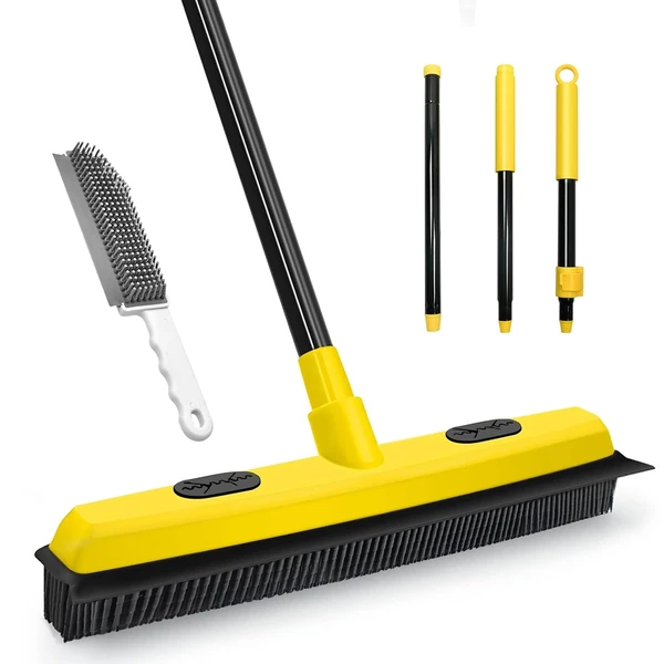 Dolanx Rubber Broom with Squeegee  Pet Hair Remova awhd ca b0dy7xlm5c 1