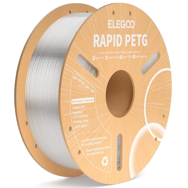 ELEGOO Rapid PETG Filament 1 75mm Clear 1KG  3D Pr awhd ca b0d7qf9jn7 1