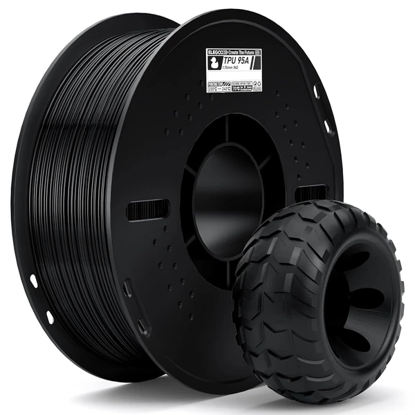 ELEGOO TPU Filament 1 75 mm Black 1KG  95A Flexibl awhd ca b0dwsdwtw5 1