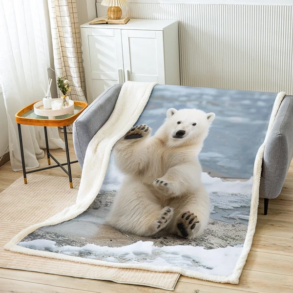 Feelyou Polar Bear Throw Blanket Cute Baby Bear Bl awhd ca b08dv72v4w 1