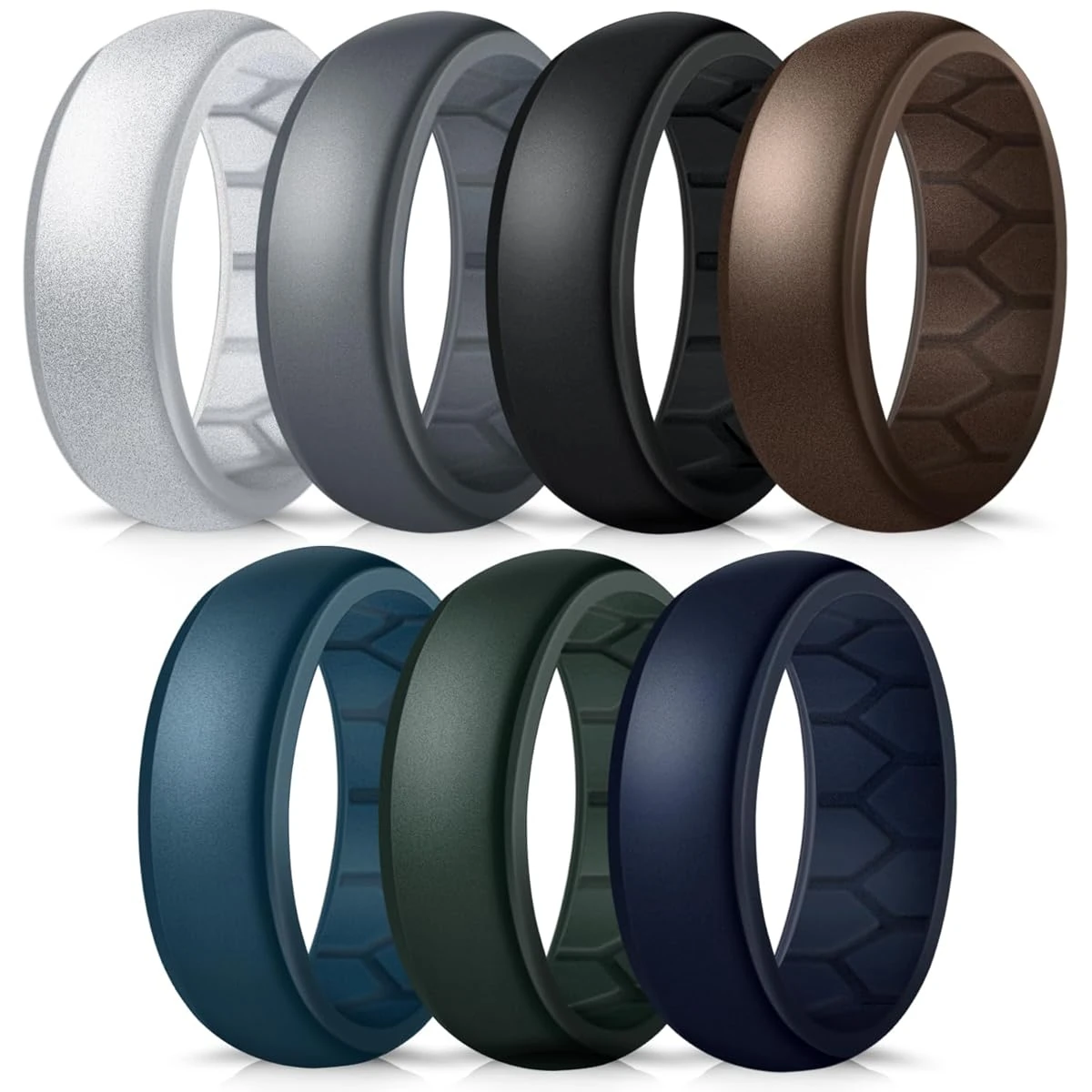 Forthee Silicone Wedding Ring for Men  7 Pack Brea awhd ca b086pf6fmz 1