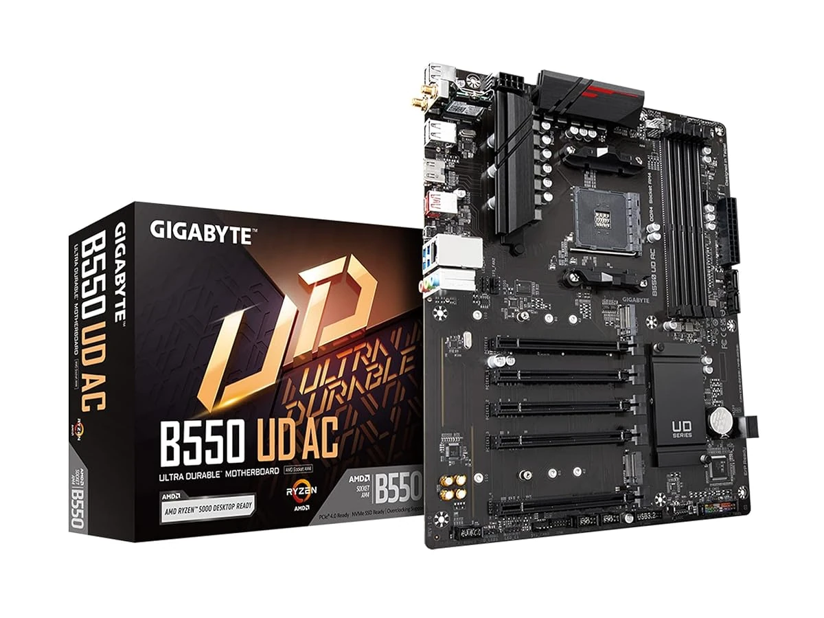 GIGABYTE B550 UD AC  AM4  AMD  B550  ATX Dual M 2  awhd ca b0btq3svfr 1