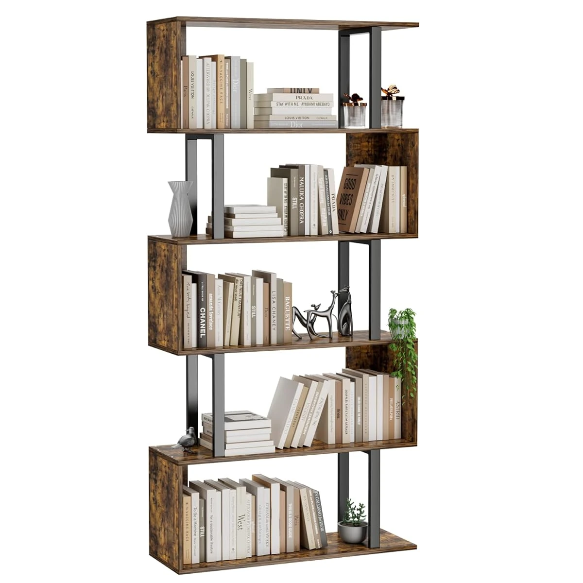 Gadroad 5 Tier Geometric Bookcase S Shaped Booksh awhd ca b0cfzqj2bv 1