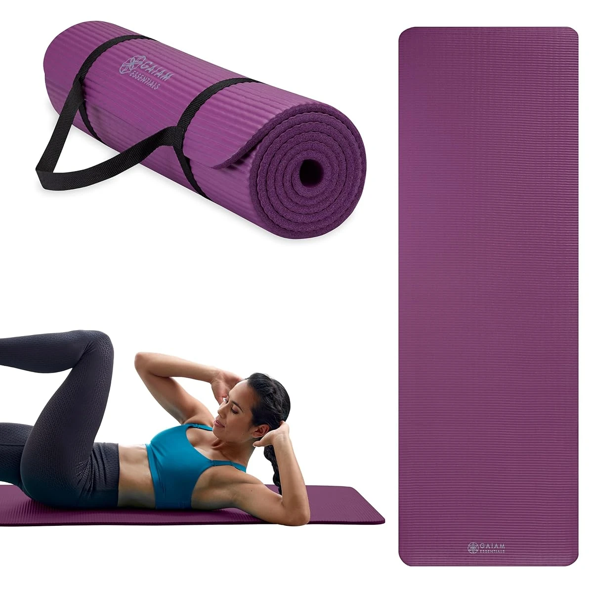 Gaiam Essentials Thick Yoga Mat Fitness Exercise awhd ca b07h9pdl2y 1