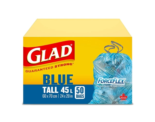 Glad Blue Recycling Bags   Tall 45 Litres   ForceF awhd ca b07m5yzhkv 1