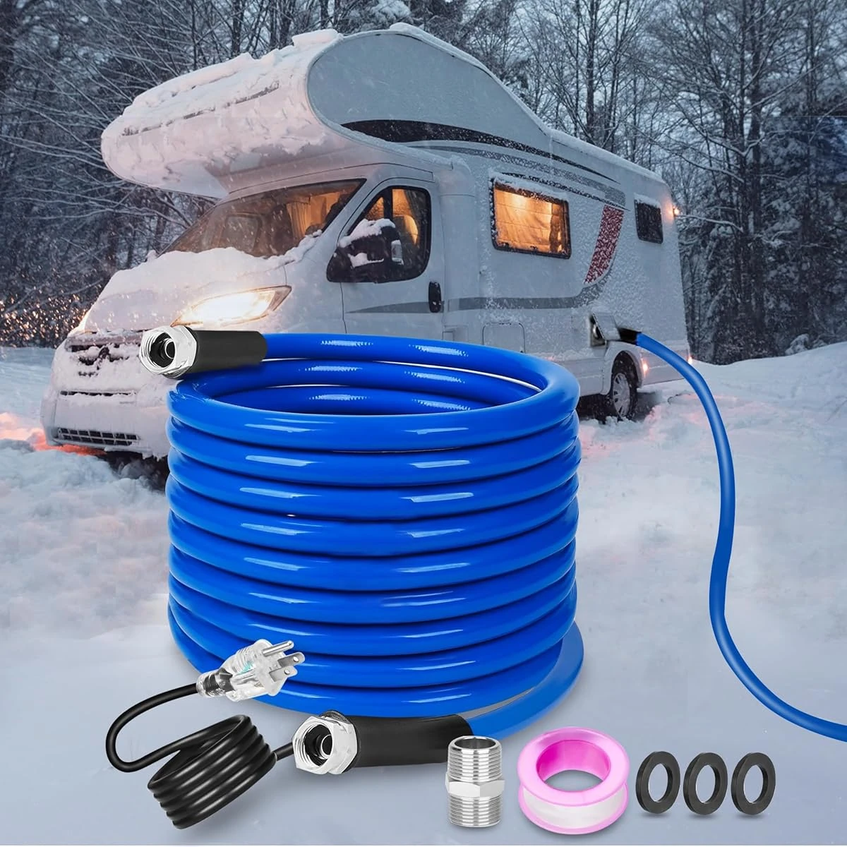 Gleyi 50FT RV Heated Drinking Water Hose for 5 8 awhd ca b0dq7nv54q 1