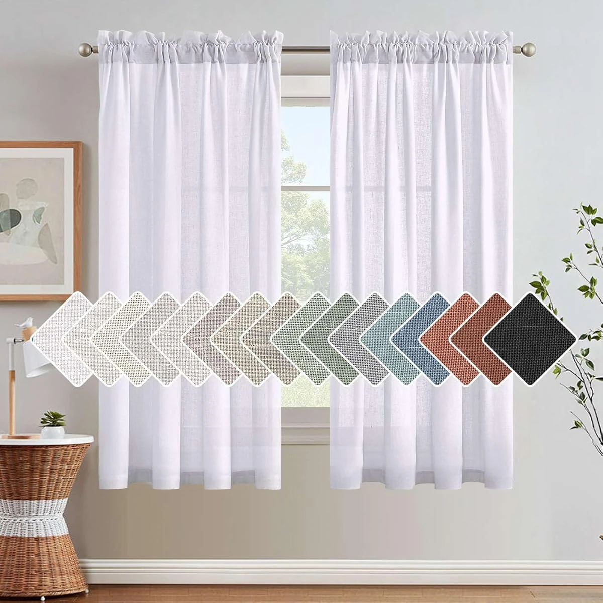 H VERSAILTEX White Sheer Curtains 63 inches Long N awhd ca b086hbmfvs 1