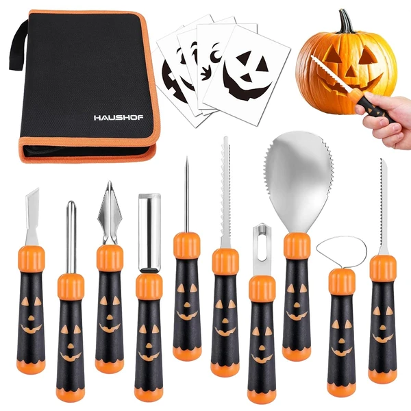 HAUSHOF 20PCS Halloween Pumpkin Carving Kit  10PCS awhd ca b0d3x5slxr 1