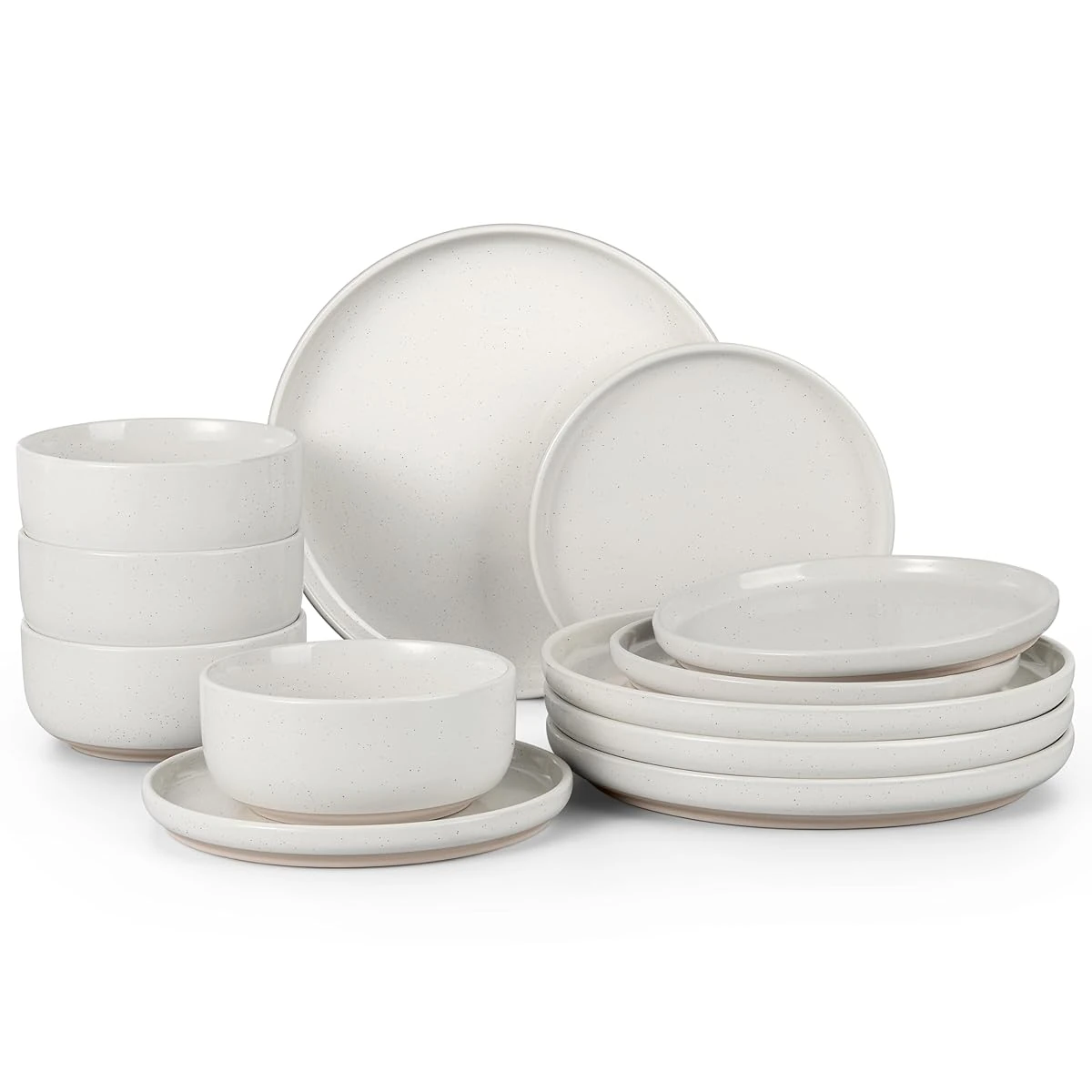 HaWare Stoneware Dinnerware Sets  12 Piece Plates  awhd ca b0drbqc6p6 1