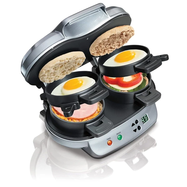Hamilton Beach Dual Breakfast Sandwich Maker with  awhd ca b00klvy40a 1