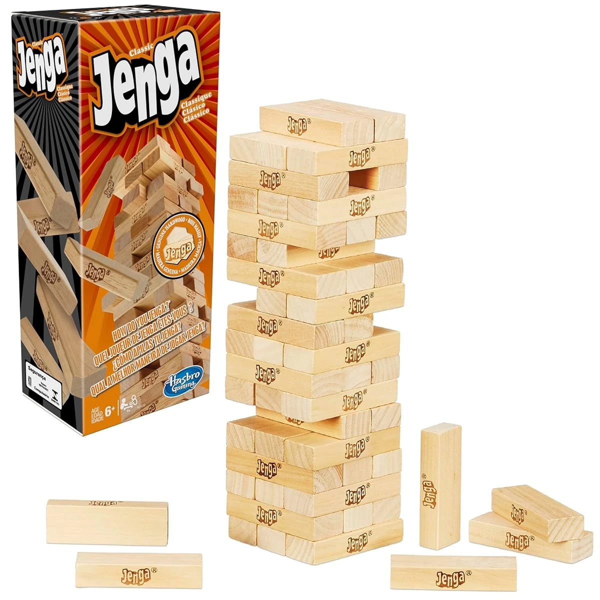 Hasbro Gaming  Jenga Classic Game awhd ca b00aba0zoa 1