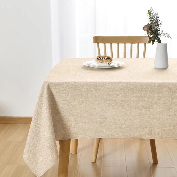JIUZHEN Faux Linen Rectangle Tablecloth   Wrinkle  awhd ca b0d1tt9q12 1