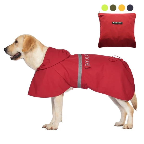 KOOGAL Pet Large Dog Raincoat Apparel Poncho Water awhd ca b09yp44fsb 1