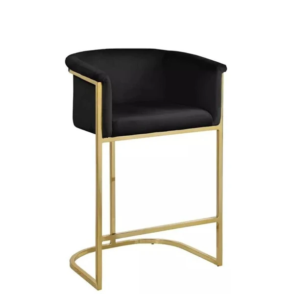 Karen Modern Black Velvet Stool   Gold Steel Frame awhd ca b0btmxvz6f 1