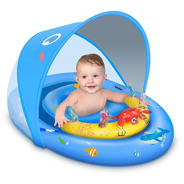 LAYCOL Baby Pool Float with UPF50  Sun Protection  awhd ca b09qlr9hkm 1