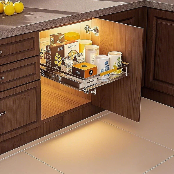 LOCVCDA Pull Out Cabinet Organizer 1 Pack Adjustab awhd ca b0dmzmh3hr 1