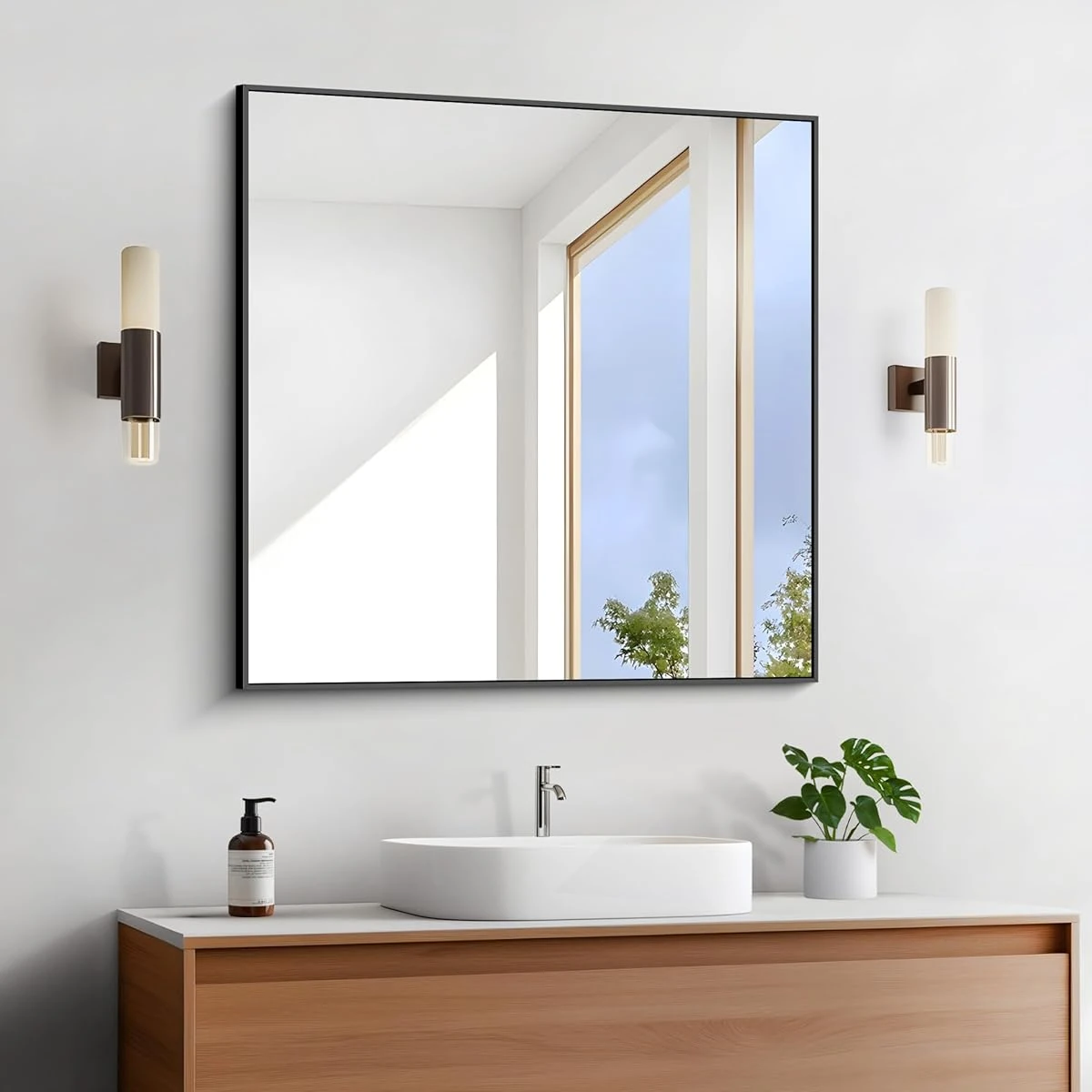 Leyden Bathroom Mirror 30x30 inches Large Square awhd ca b0fhkbzqyx 1