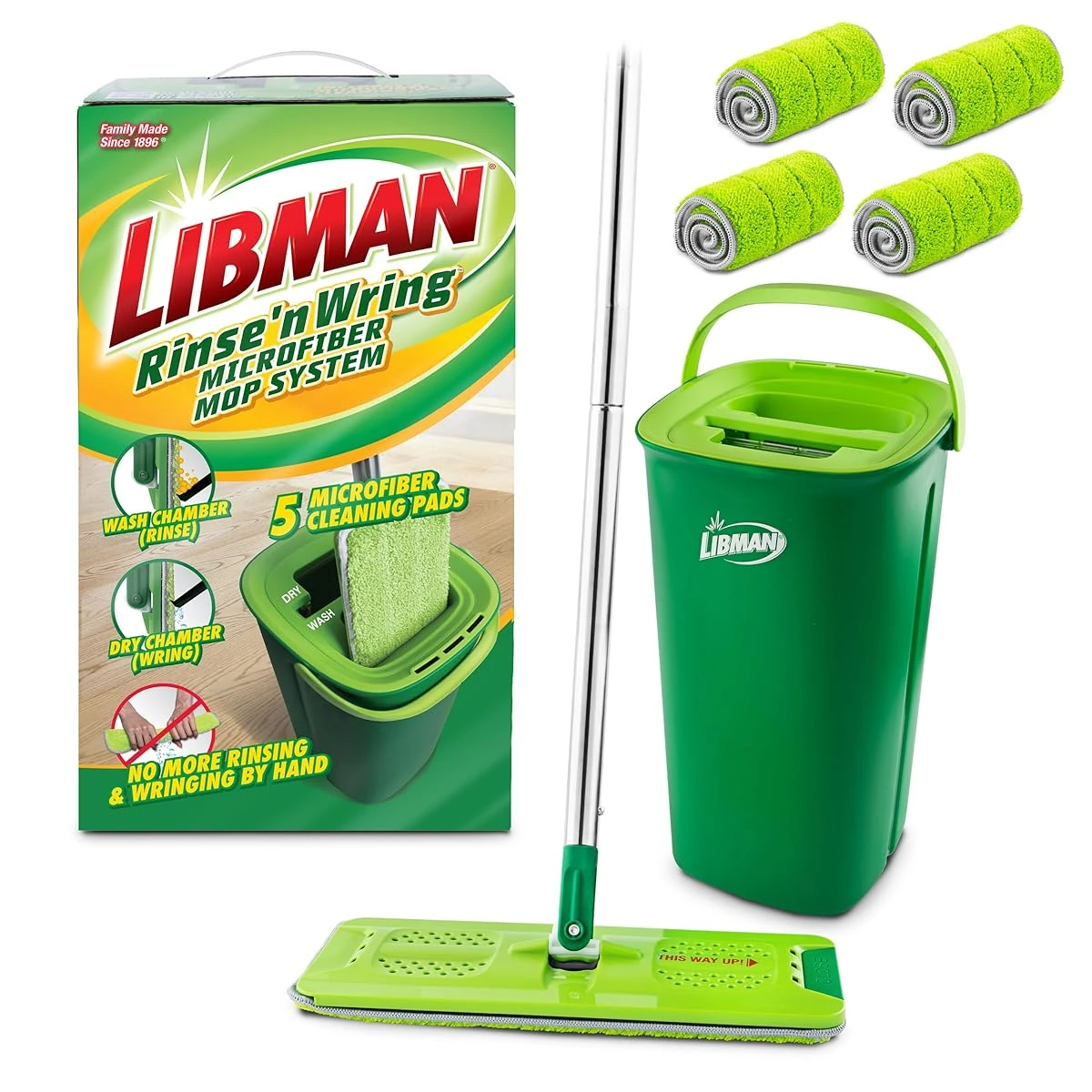 Libman Rinse n Wring Mop and Bucket System Micr awhd ca b0dqqlkjts 1