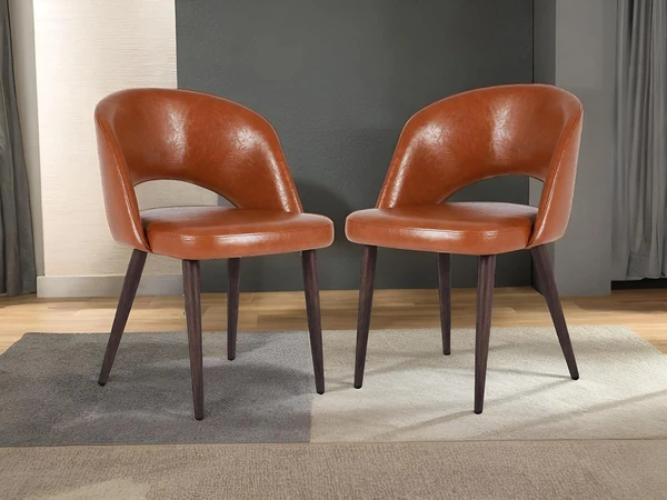 MACBE Modern Dining Chair with Tan Leather Upholst awhd ca b0d9cbp3f7 1