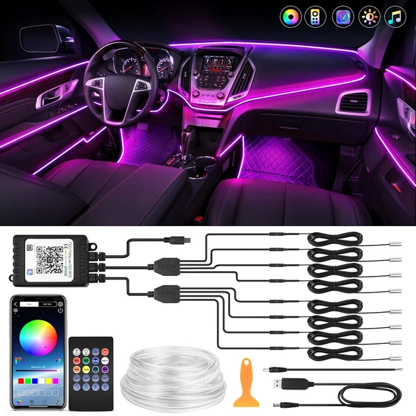 MICTUNING Car LED Interior Strip Light  8 in 1 RGB awhd ca b0c2cb8mxd 1
