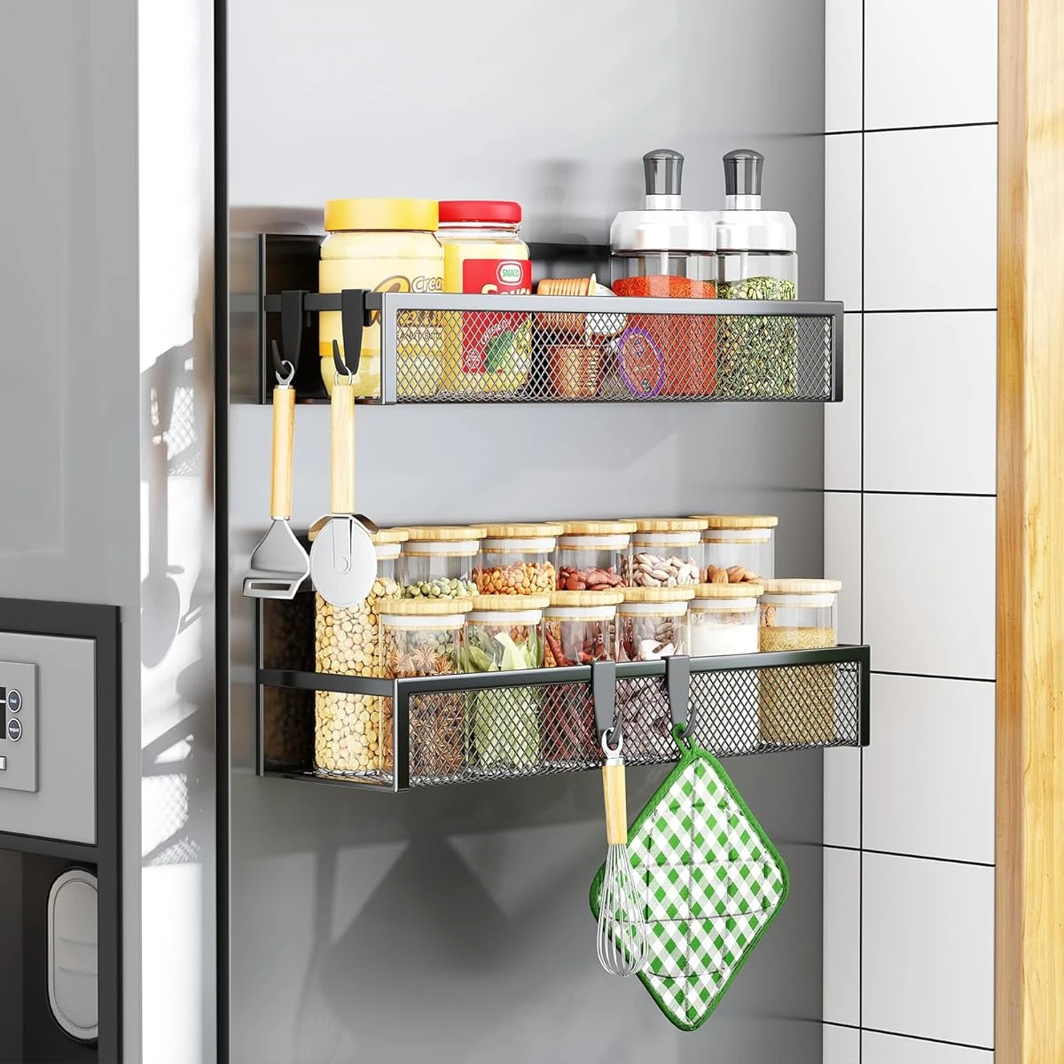 Magnetic Spice Rack for Refrigerator AUFWORLD 2 P awhd ca b0ctbq2mn2 1