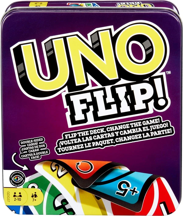 Mattel Games UNO FLIP Card Game with Color Blind A awhd ca b07p8wvz5d 1