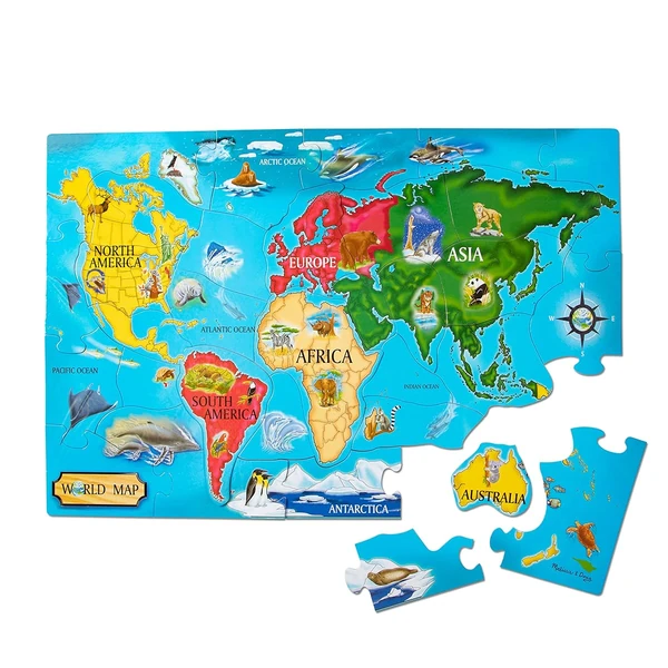 Melissa   Doug World Map Jumbo Jigsaw Floor Puzzle awhd ca b0007odgtq 1
