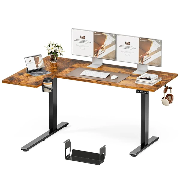 Muvai 59 Inch L Shaped Standing Desk Adjustable He awhd ca b0fhgwy5qj 1
